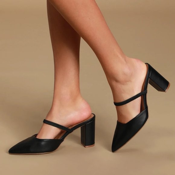 Lulus Shoes - Lulus Black Maryana Pointed Toe Mules
